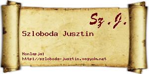 Szloboda Jusztin névjegykártya